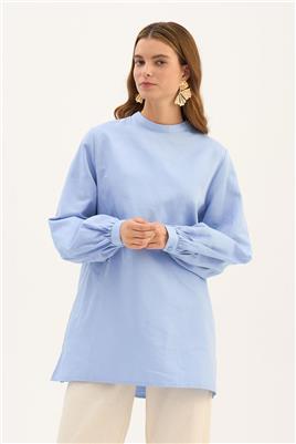 Çıkabilir Fiyonklu Bluz Mavi