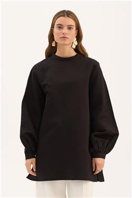 Çıkabilir Fiyonklu Bluz Siyah