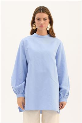 Çıkabilir Fiyonklu Bluz Mavi