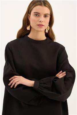 Çıkabilir Fiyonklu Bluz Siyah