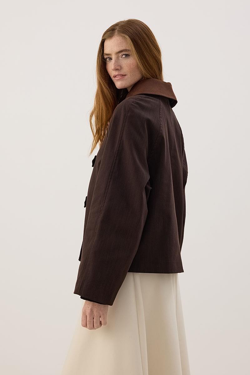 Çıkabilir Yakalı Kot Ceket Acı kahve