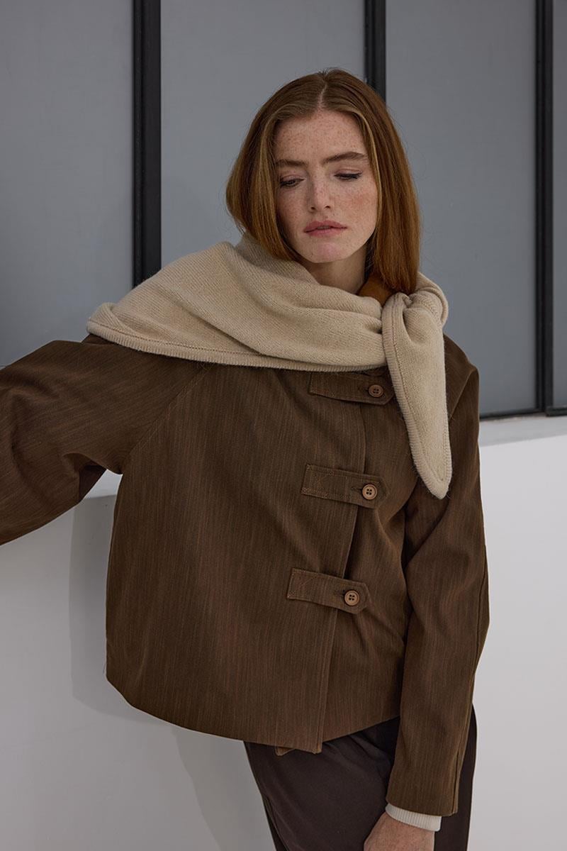 Çıkabilir Yakalı Kot Ceket Haki