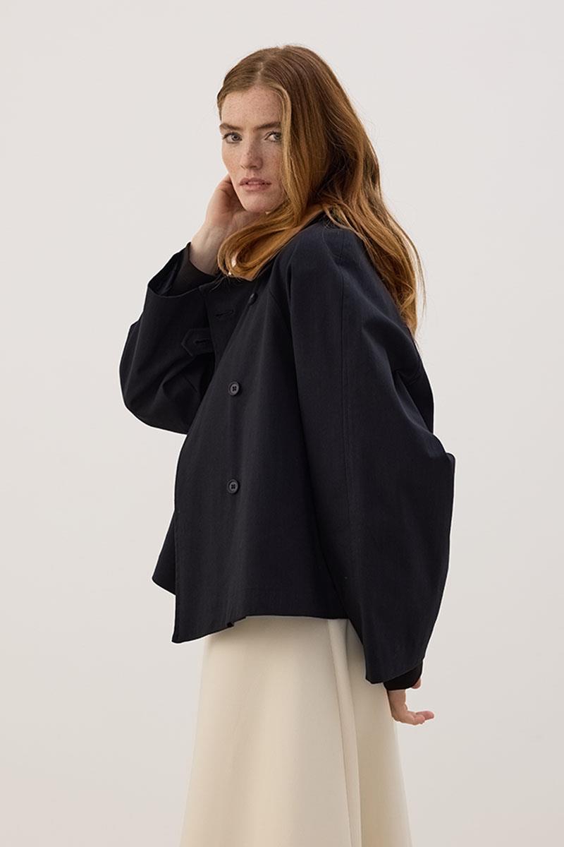 Çıkabilir Yakalı Kot Ceket Siyah