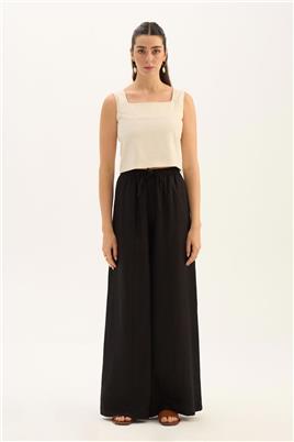 Çıma Dikişli Pantolon Siyah