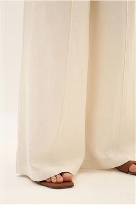 Çıma Dikişli Pantolon Ekru
