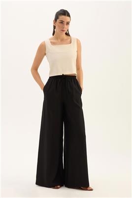 Çıma Dikişli Pantolon Siyah