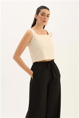 Çıma Dikişli Pantolon Siyah