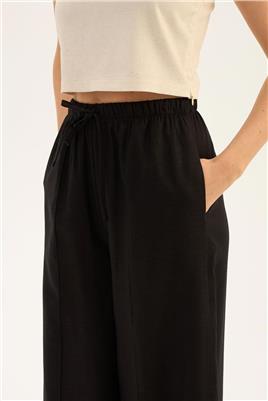 Çıma Dikişli Pantolon Siyah