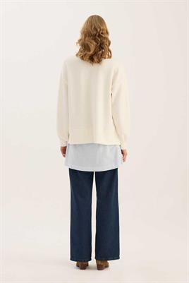 Çizgili Gömlek Görünümlü İçlik Açık mavi