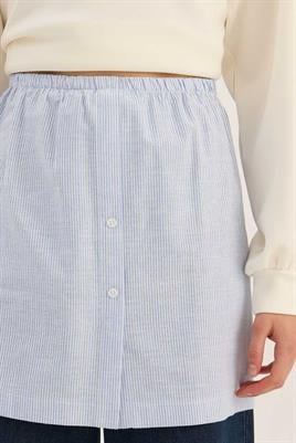 Çizgili Gömlek Görünümlü İçlik Açık mavi