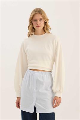 Çizgili Gömlek Görünümlü İçlik Açık mavi