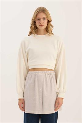 Çizgili Gömlek Görünümlü İçlik Vizon