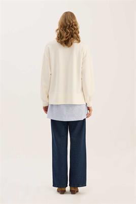 Çizgili Gömlek Görünümlü İçlik Koyu Mavi