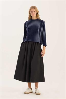 Çizgili Kısa Tshirt Lacivert