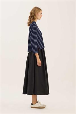 Çizgili Kısa Tshirt Lacivert