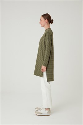 Çizgili Tunik Asker Yeşili