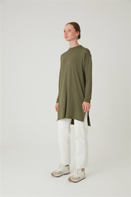 Çizgili Tunik Asker Yeşili