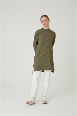 Çizgili Tunik Asker Yeşili