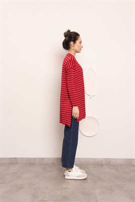 Çizgili Tunik Bordo
