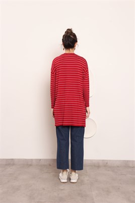 Çizgili Tunik Bordo