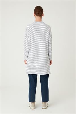 Çizgili Tunik İnce Beyaz