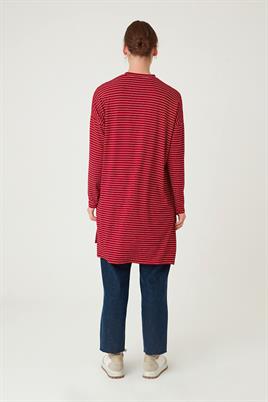 Çizgili Tunik İnce Bordo