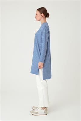 Çizgili Tunik İndigo