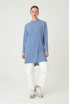 Çizgili Tunik İndigo