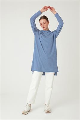 Çizgili Tunik İndigo