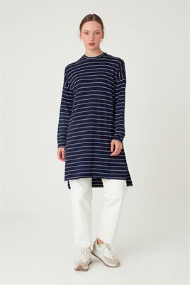 Çizgili Tunik Lacivert