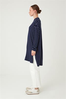Çizgili Tunik Lacivert