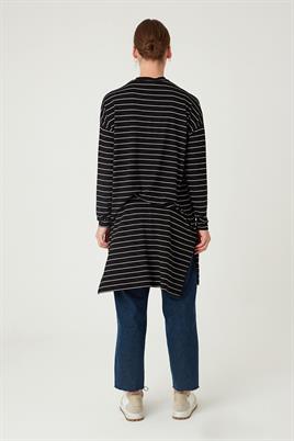 Çizgili Tunik Siyah