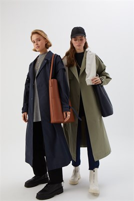 Deri Shopper Çanta Taba