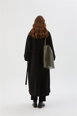 Deri Shopper Çanta Haki