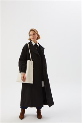 Deri Shopper Çanta Kemik