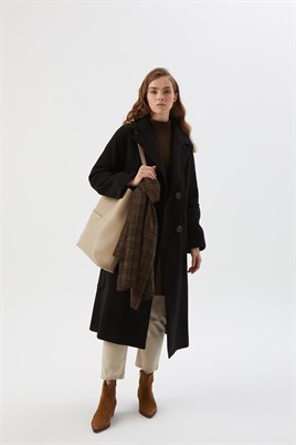 Deri Shopper Çanta Bej