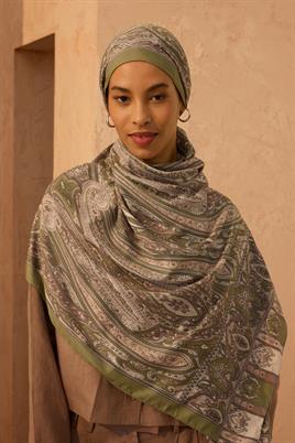 Desenli Etnik Şal Açık Yeşil