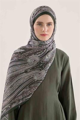 Desenli Etnik Şal Canlı Yeşil