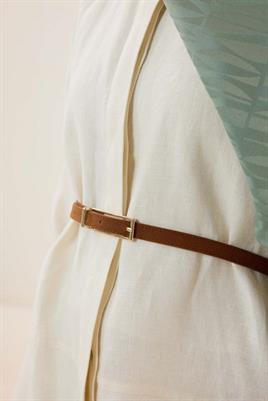 Dikdörtgen Tokalı İnce Kemer Taba