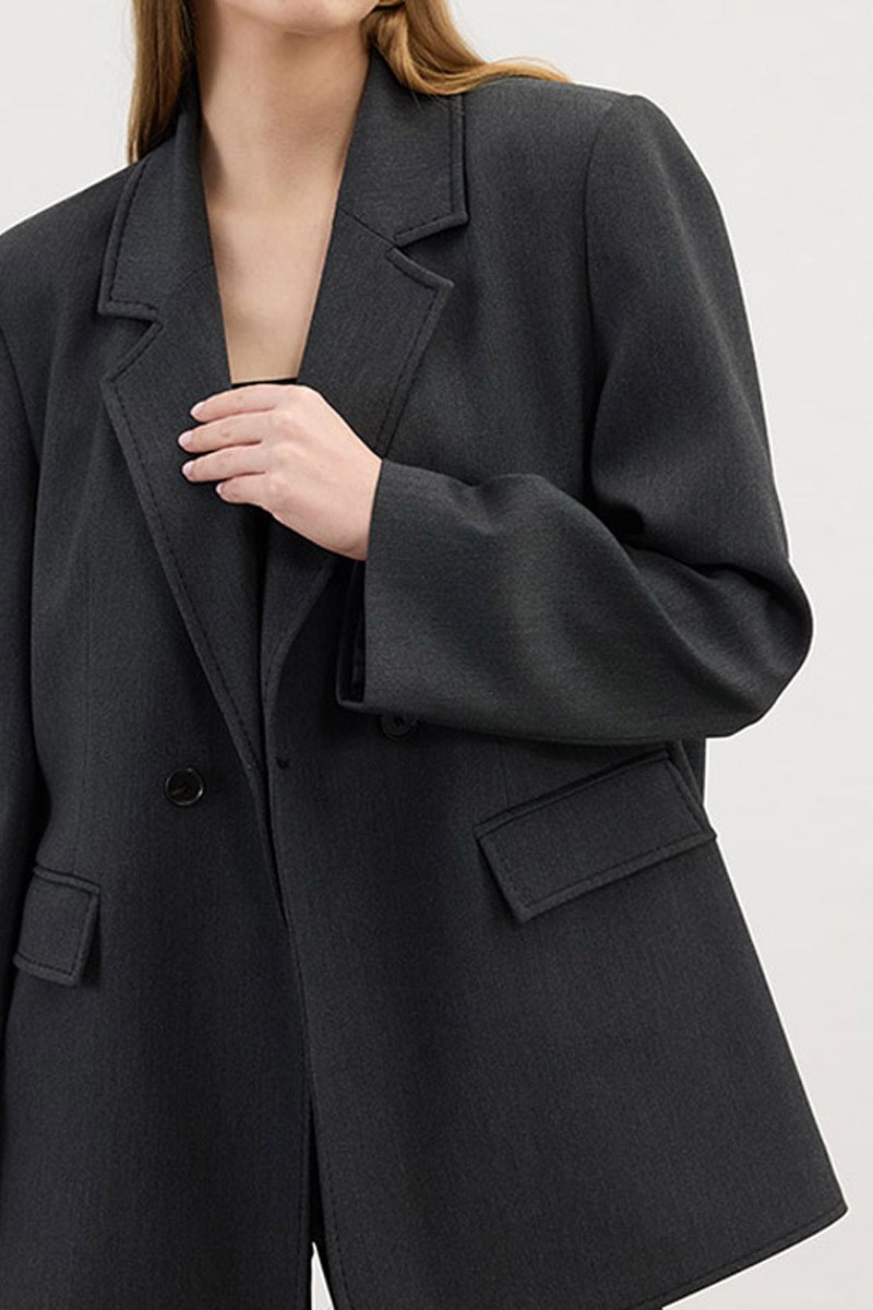 Dikiş Detaylı Blazer Antrasit