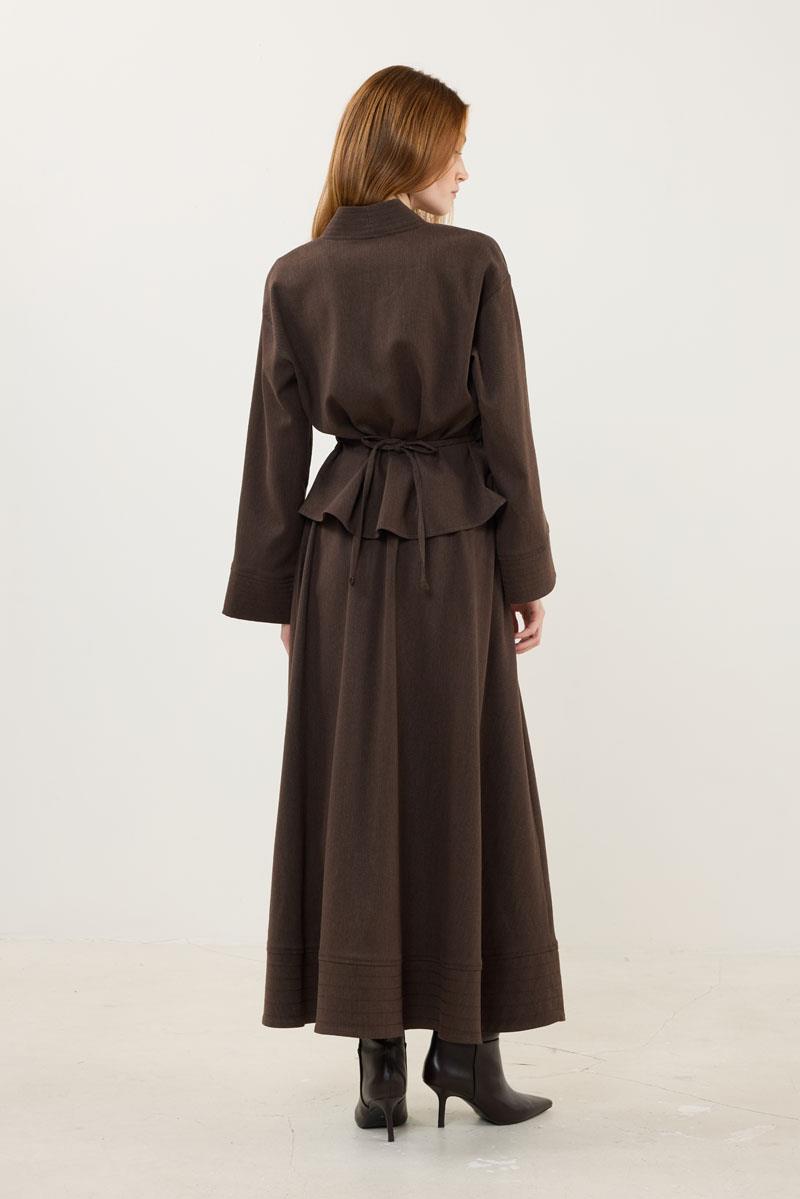 Dikiş Detaylı Ceket Acı kahve