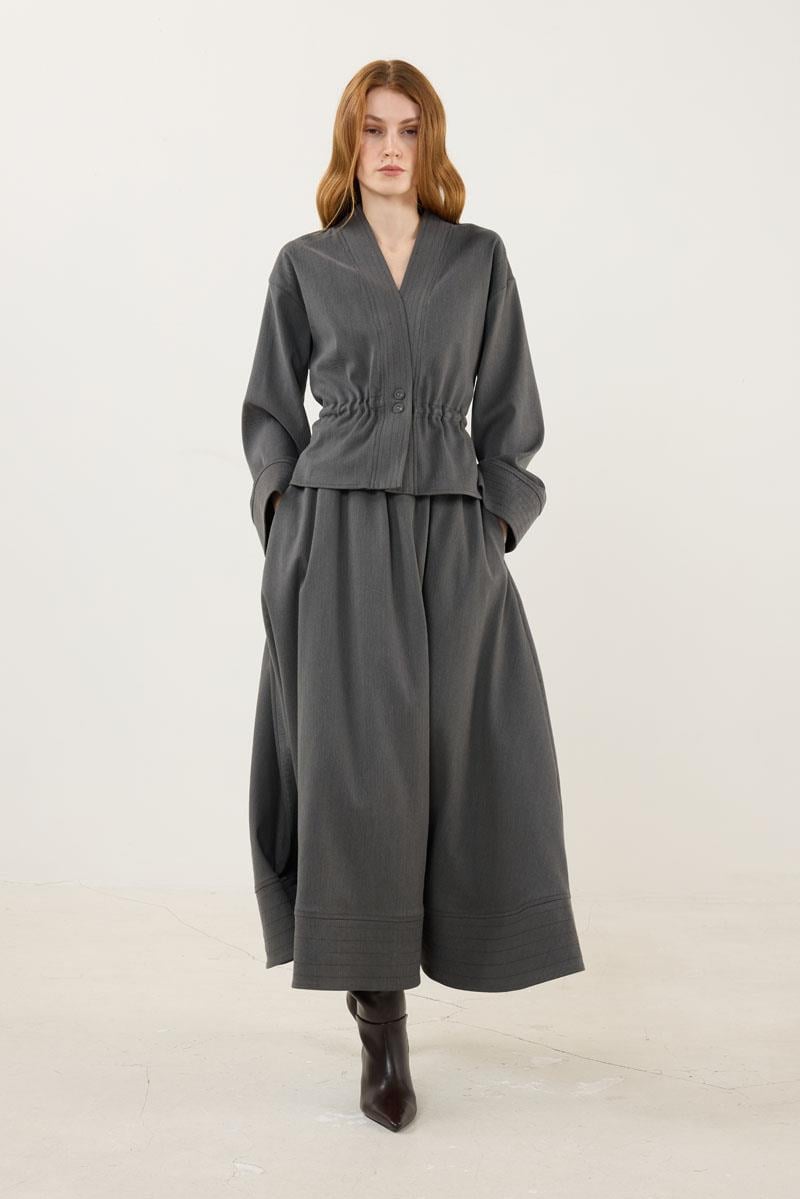 Dikiş Detaylı Ceket Antrasit