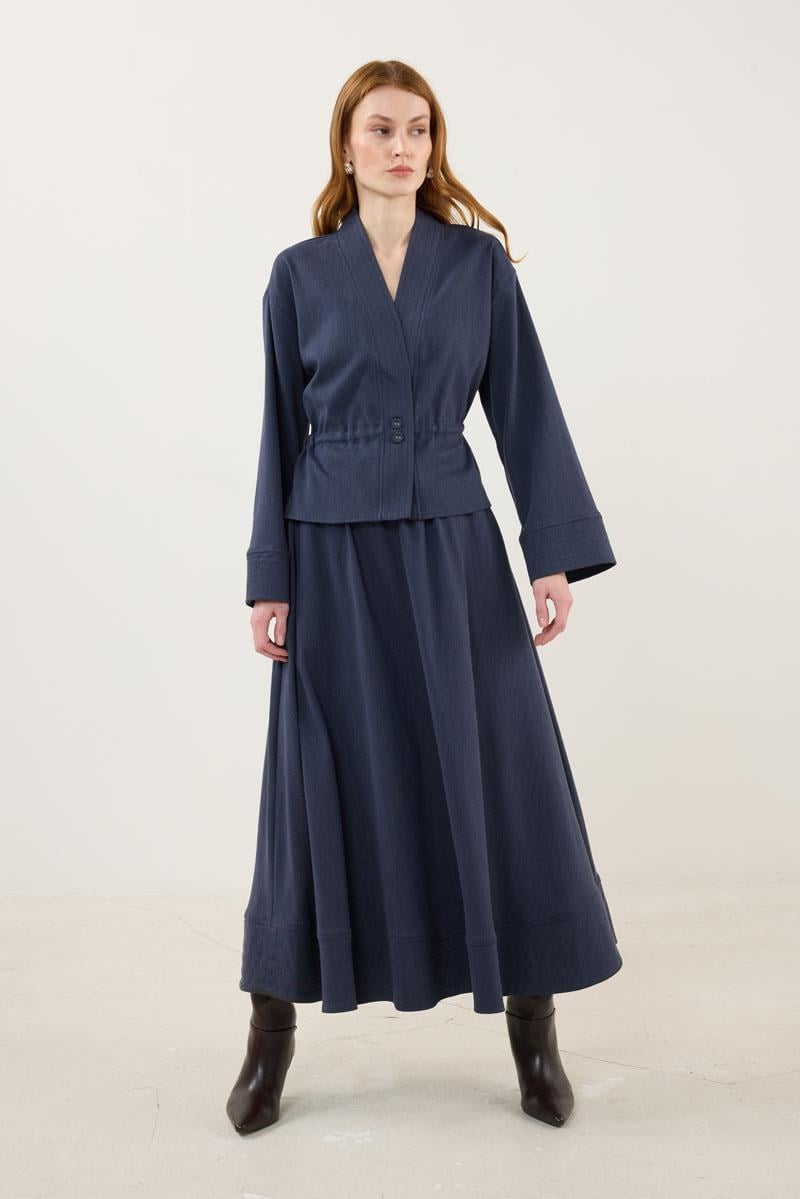 Dikiş Detaylı Ceket Lacivert