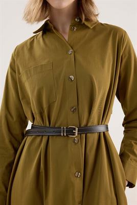 Dikişli Deri Kemer Acı kahve