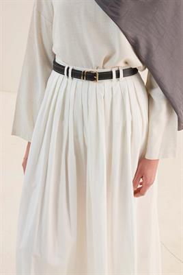 Dikişli Deri Kemer Siyah