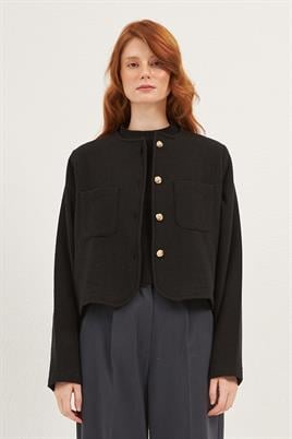Dore Düğmeli Tüvit Ceket Siyah