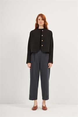 Dore Düğmeli Tüvit Ceket Siyah