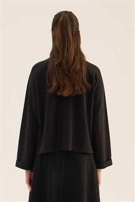 Duble Kol Triko Kazak Siyah