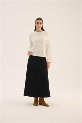 Duble Kol Triko Kazak Beyaz