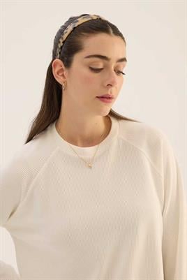 Duble Kol Triko Kazak Beyaz